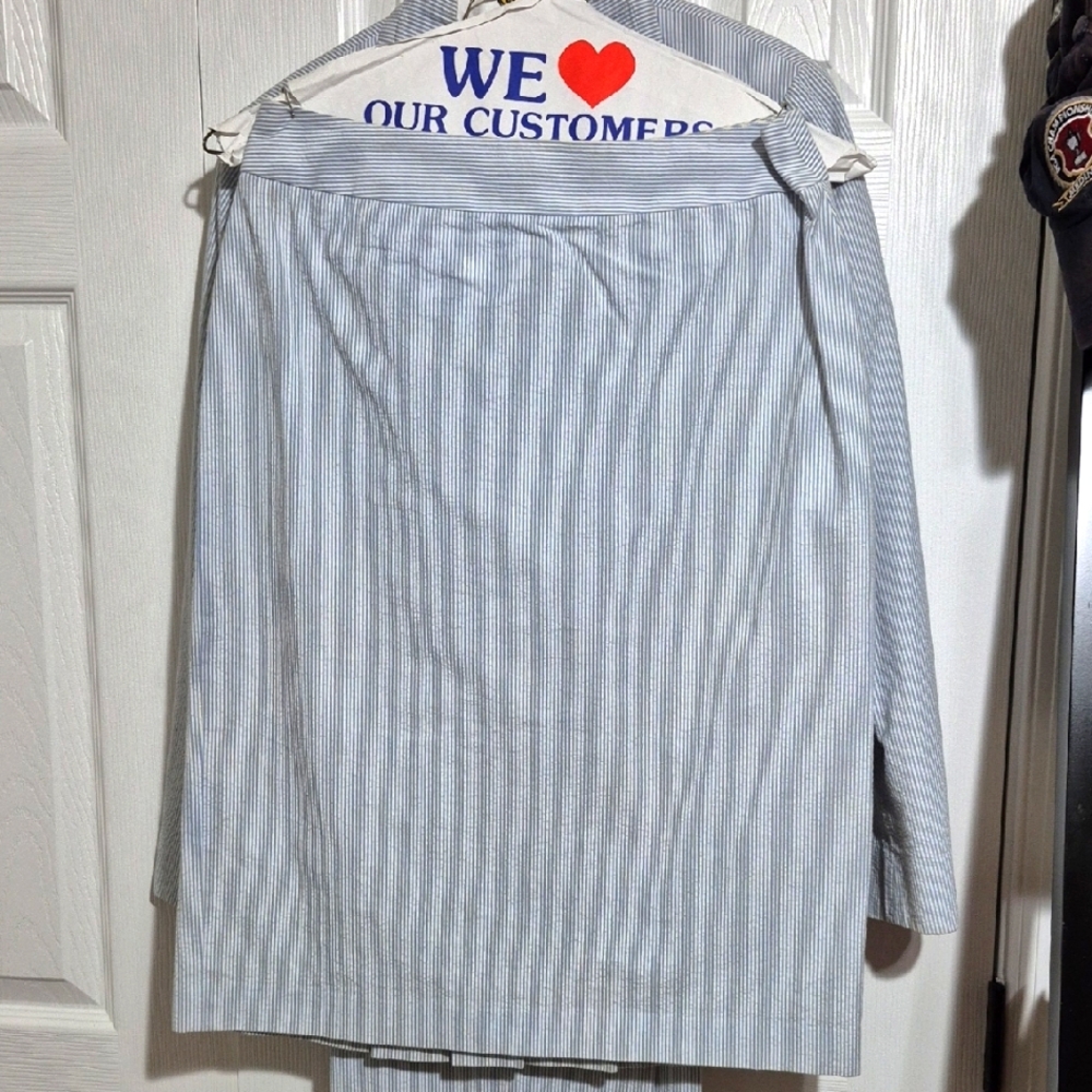 Brooks Brothers Light Blue Pinstripe 3 Piece Suit Size 8